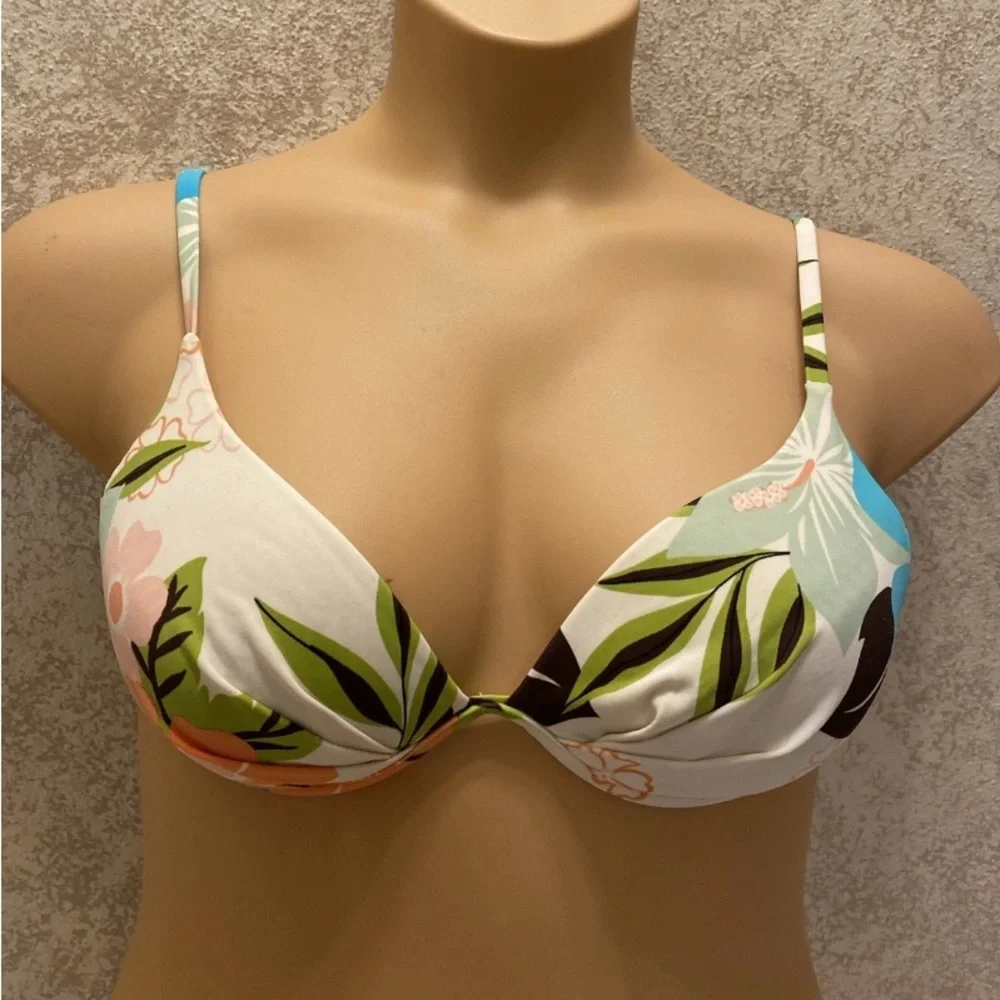 Liquid Blue Floral Bikini Top - Multicolor